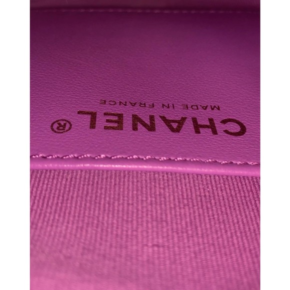 Chanel Purple Heart Bag large 22S CC Lambskin Leather Crossbody Authentic NEW - Picture 12 of 15